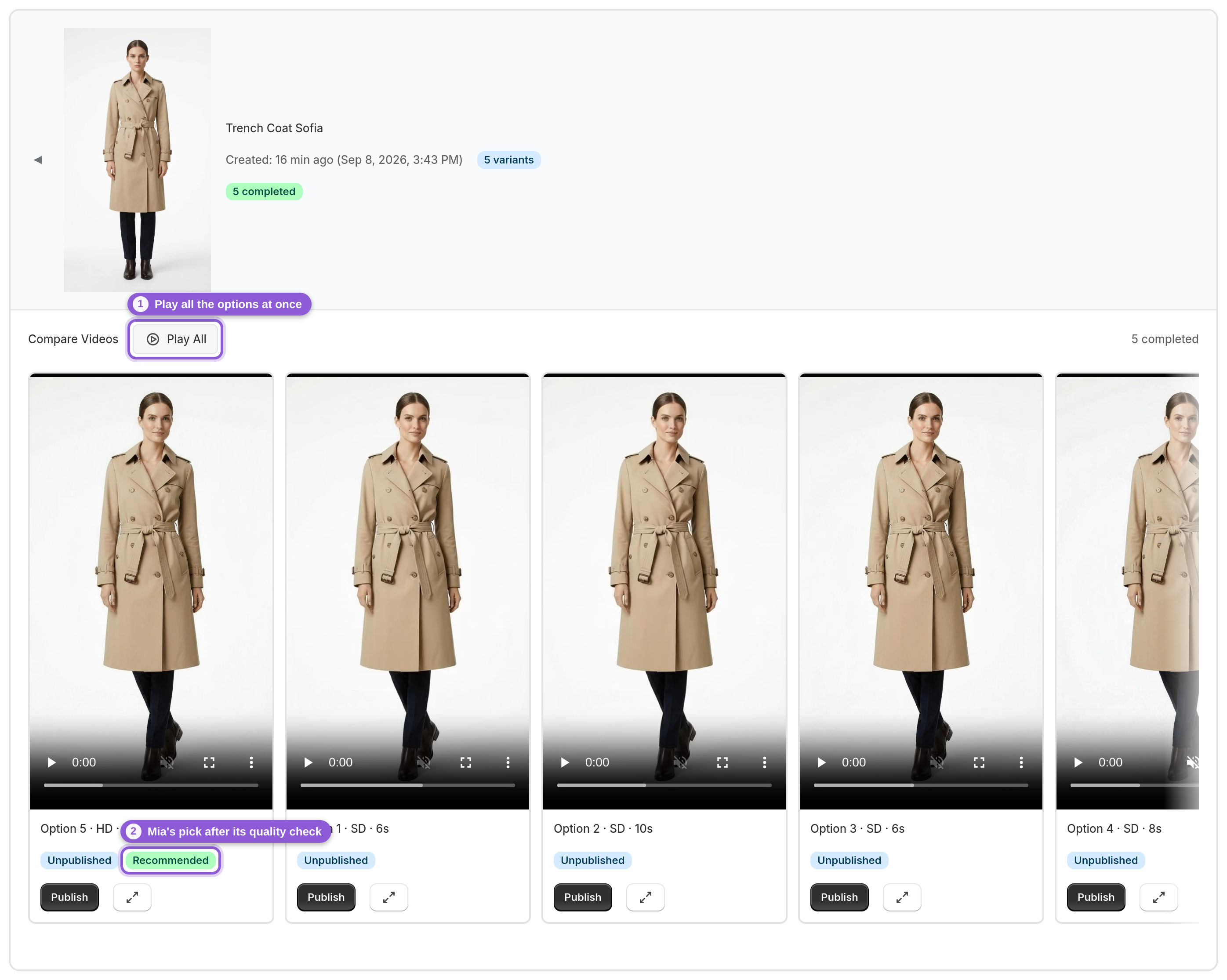 Compare the options and pick your favorite — .toggle-videos-btn, .publish-btn highlighted
