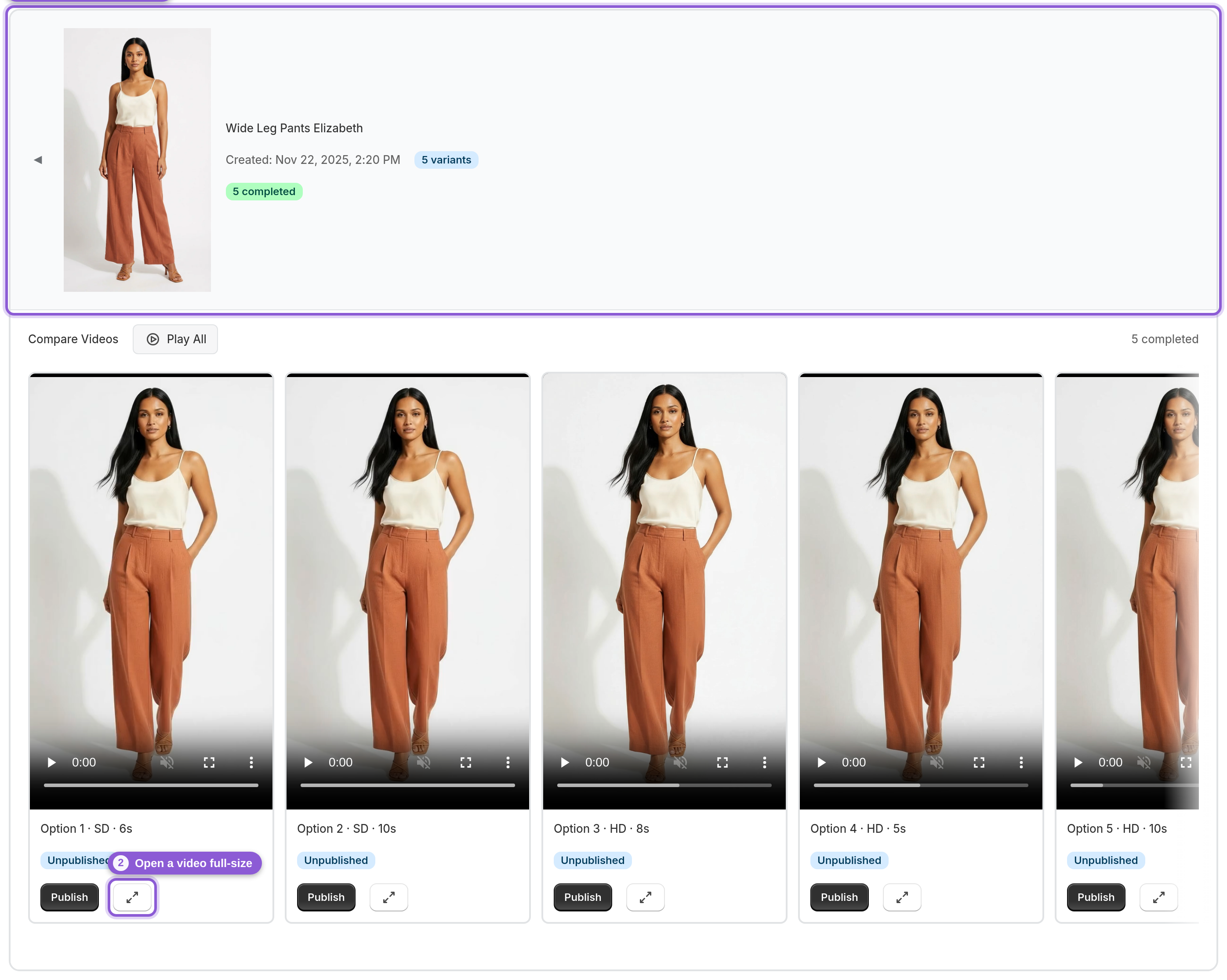 Open a completed job in the queue — .group-header highlighted
