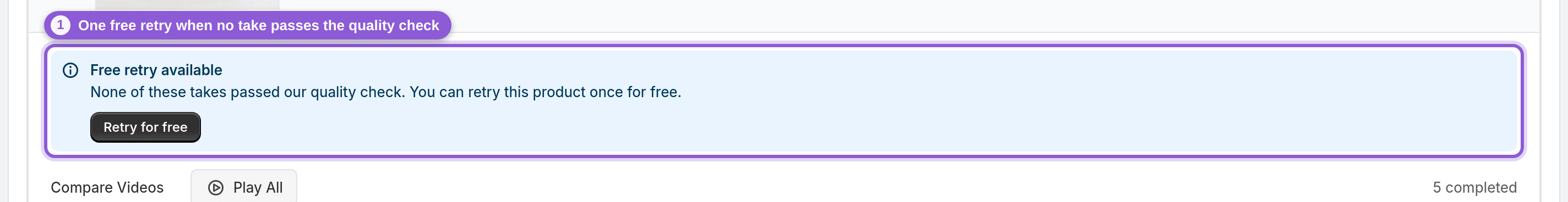 Retry a supported garment that fails — .qa-retry-btn highlighted